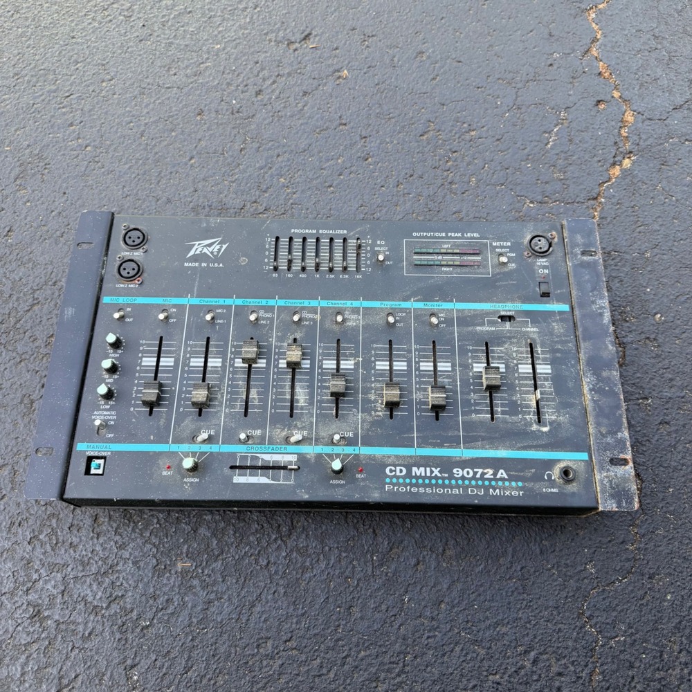 Peavey CD Mix 9072A Professional DJ Mixer 4 Channel 7-Band EQ Made in For Parts